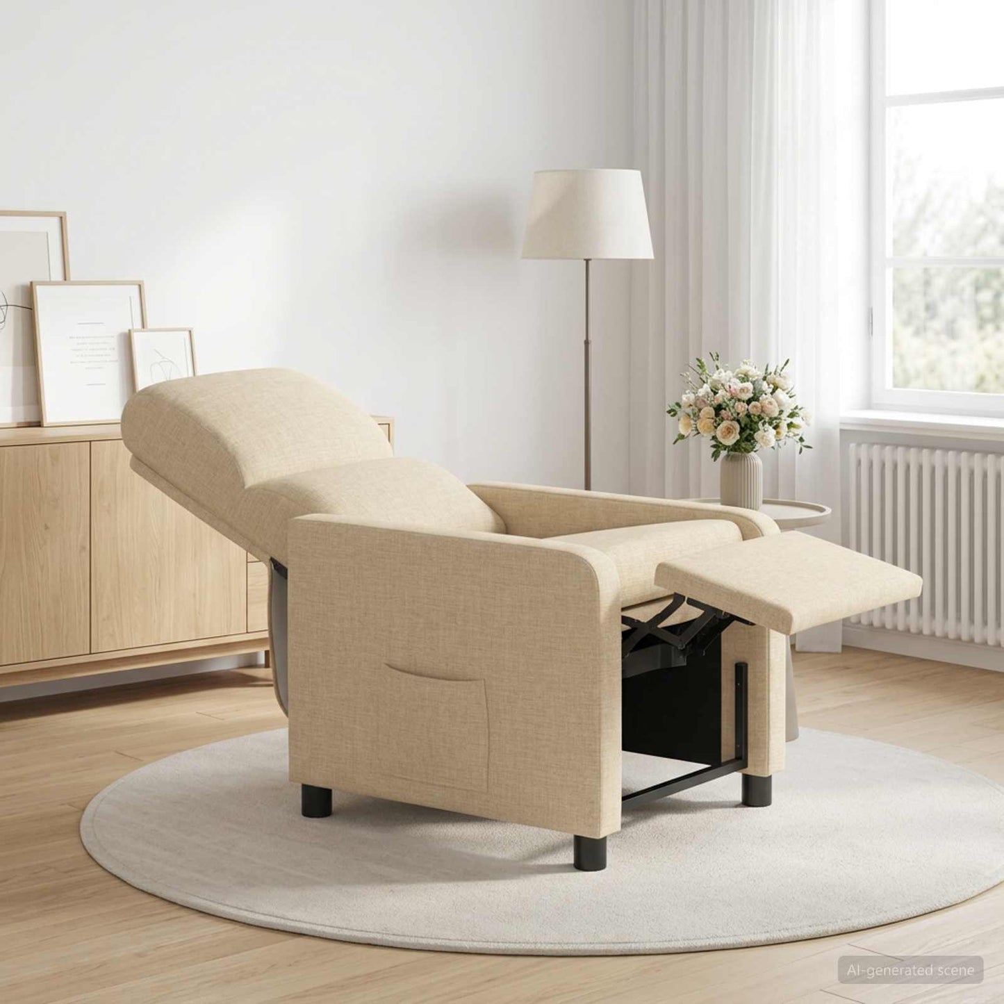 Recliner Cremefarvet Stof