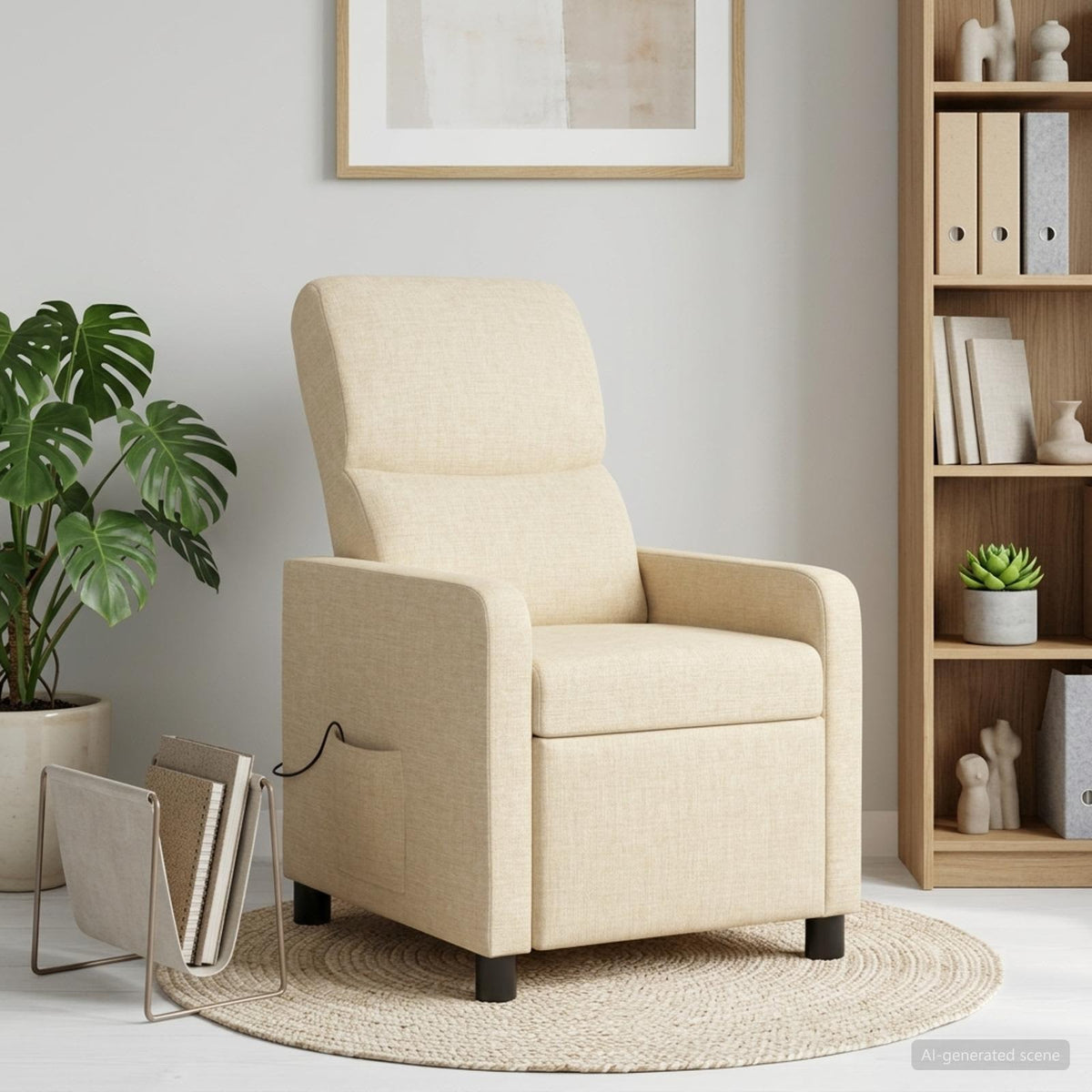 Recliner Cremefarvet Stof