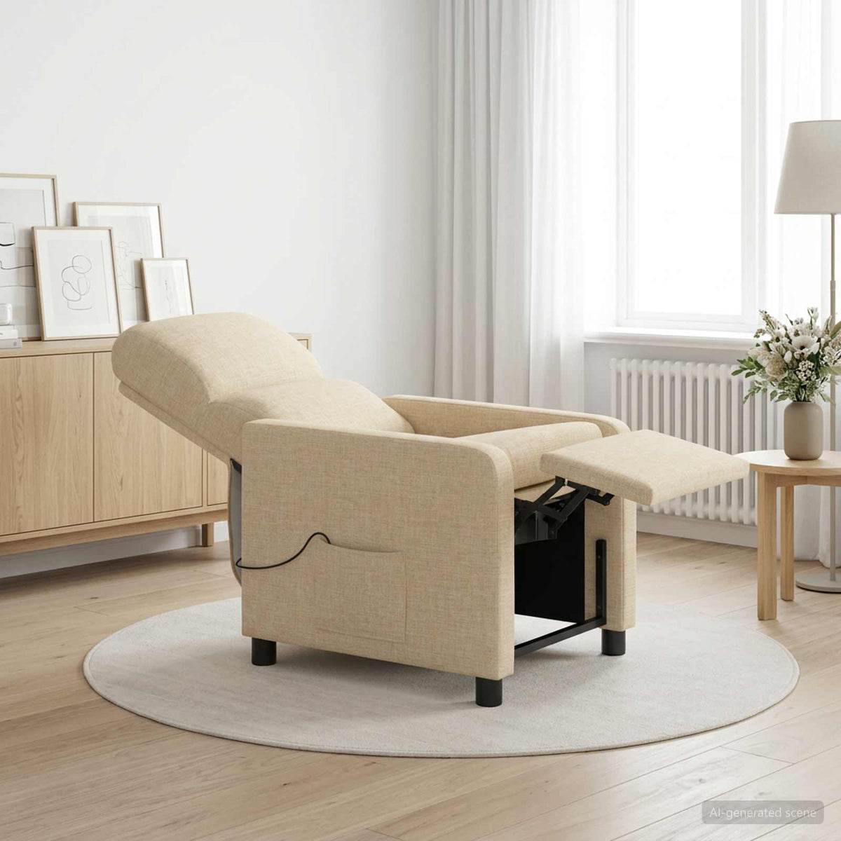 Recliner Cremefarvet Stof