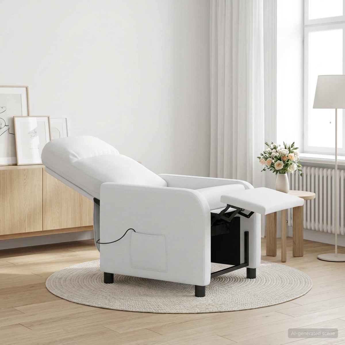 Massage Lænestol Hvid Stof