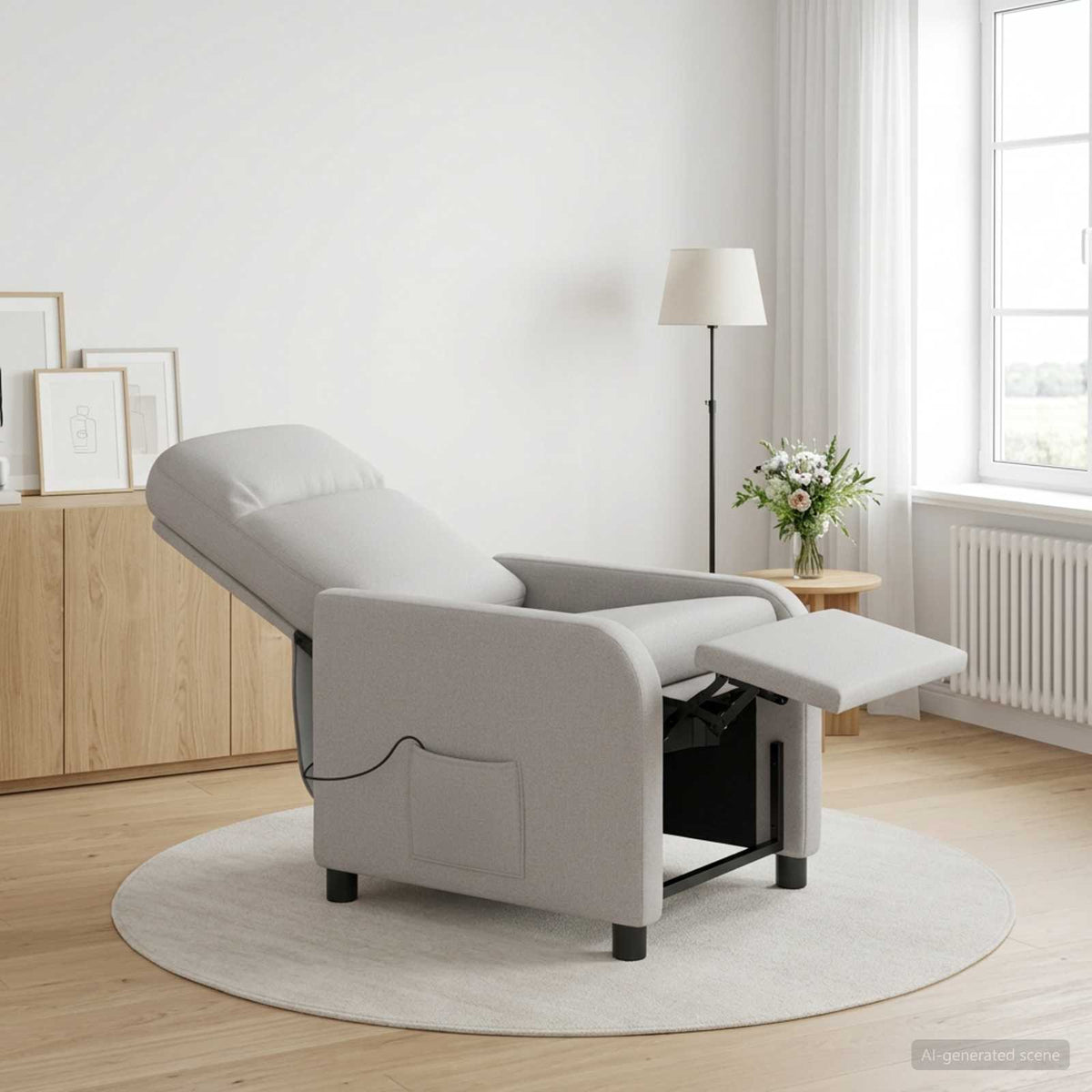 Massage Lænestol Skygrå Stof