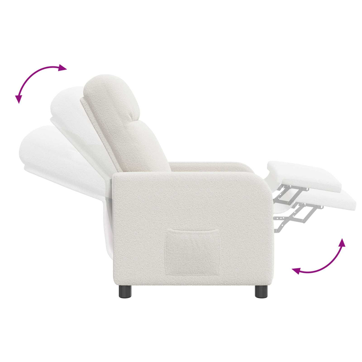 Massage Lænestol Cremefarvet Bouclé