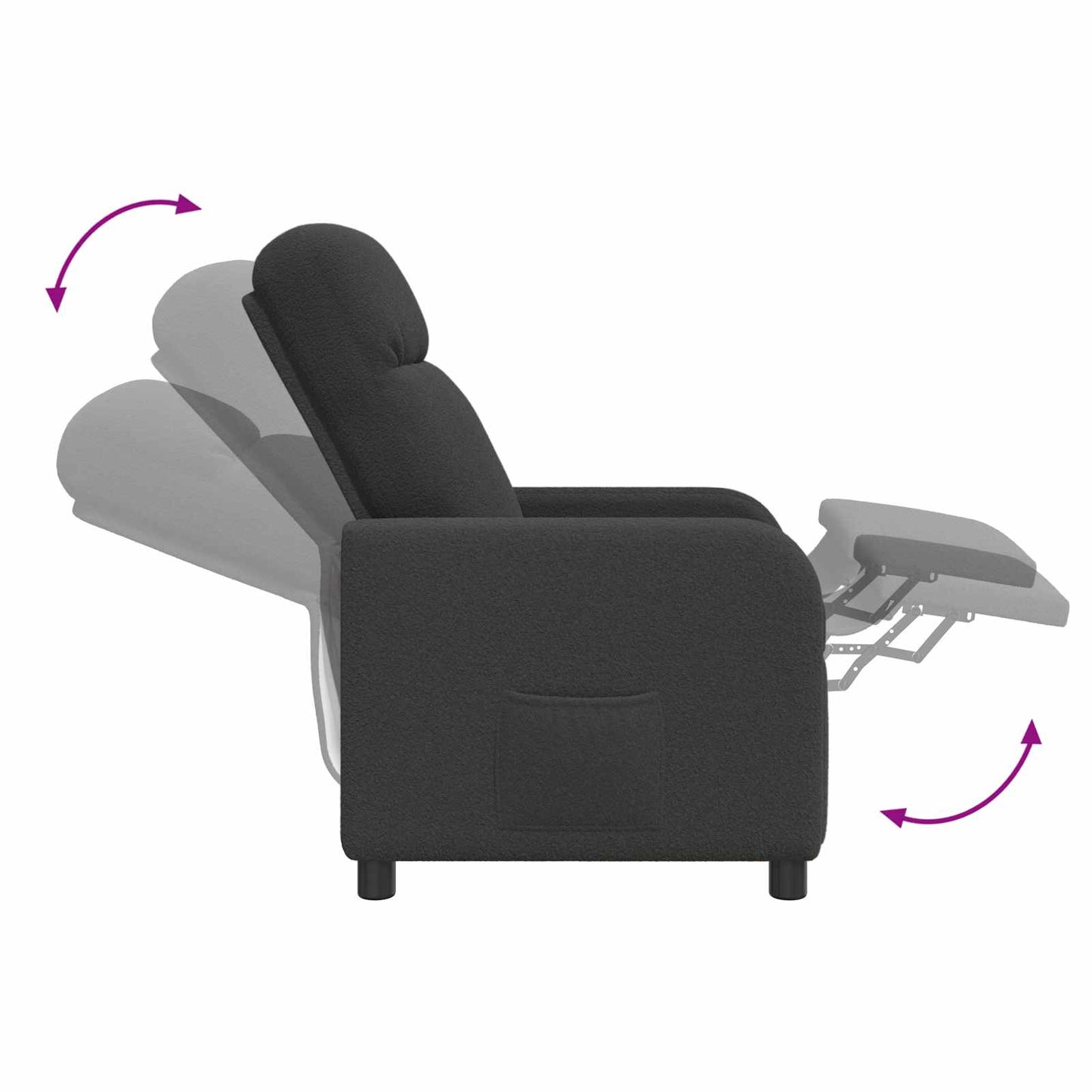 Massage Lænestol Mørkegrå Bouclé