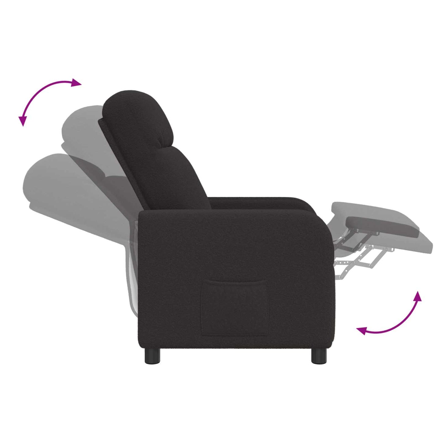 Massage Lænestol Sort Bouclé