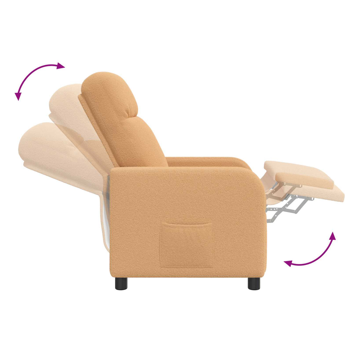 Massage Lænestol Beige Bouclé