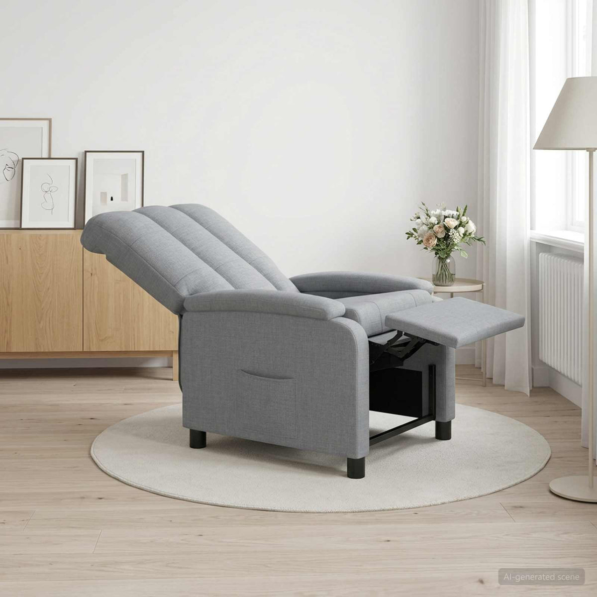 Recliner Lysegrå Stof