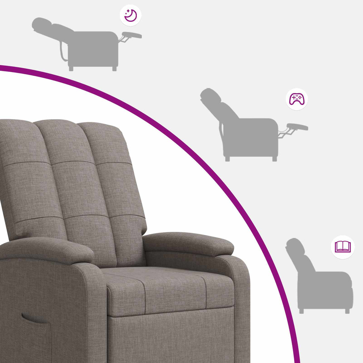 Recliner Gråbrun Stof