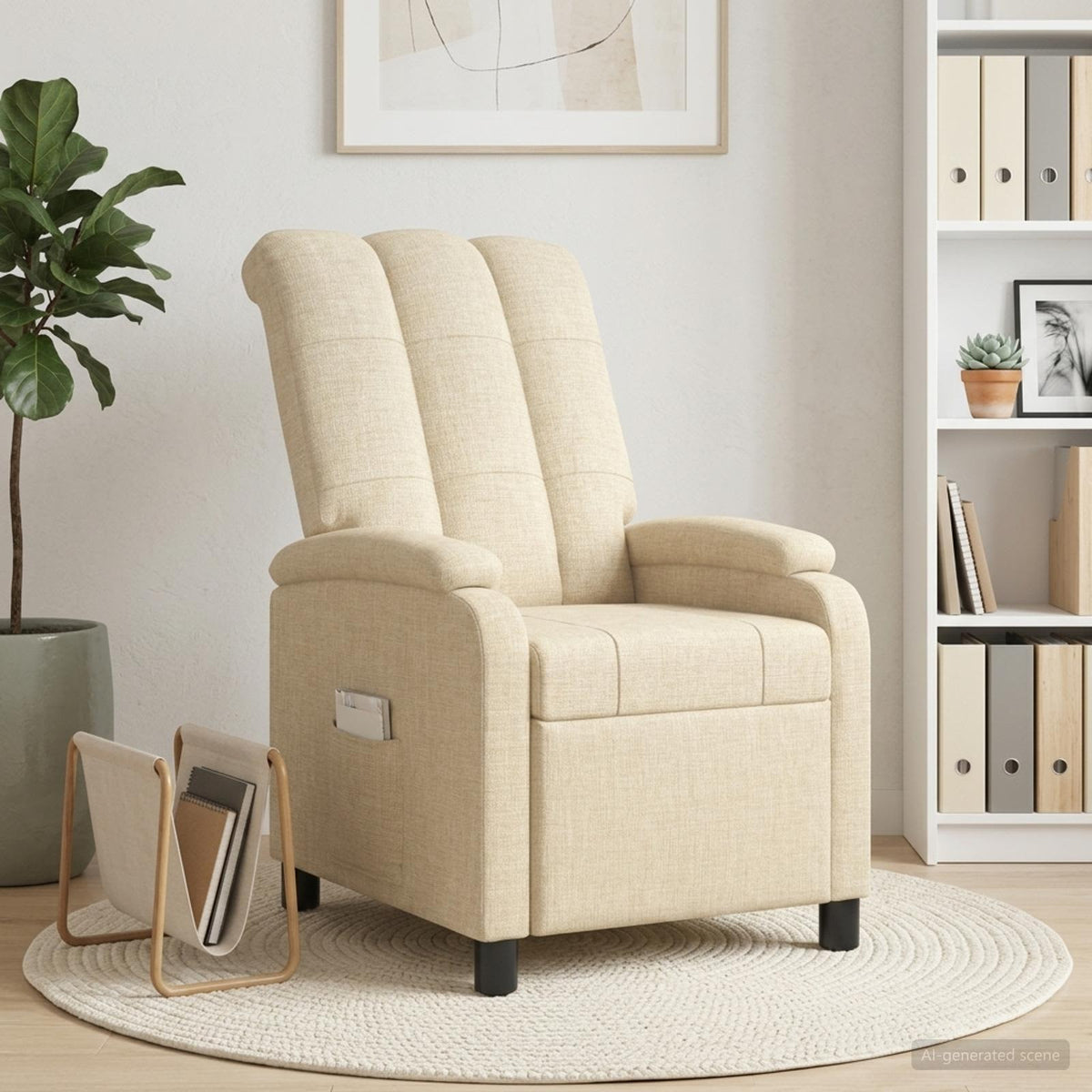 Recliner Cremefarvet Stof