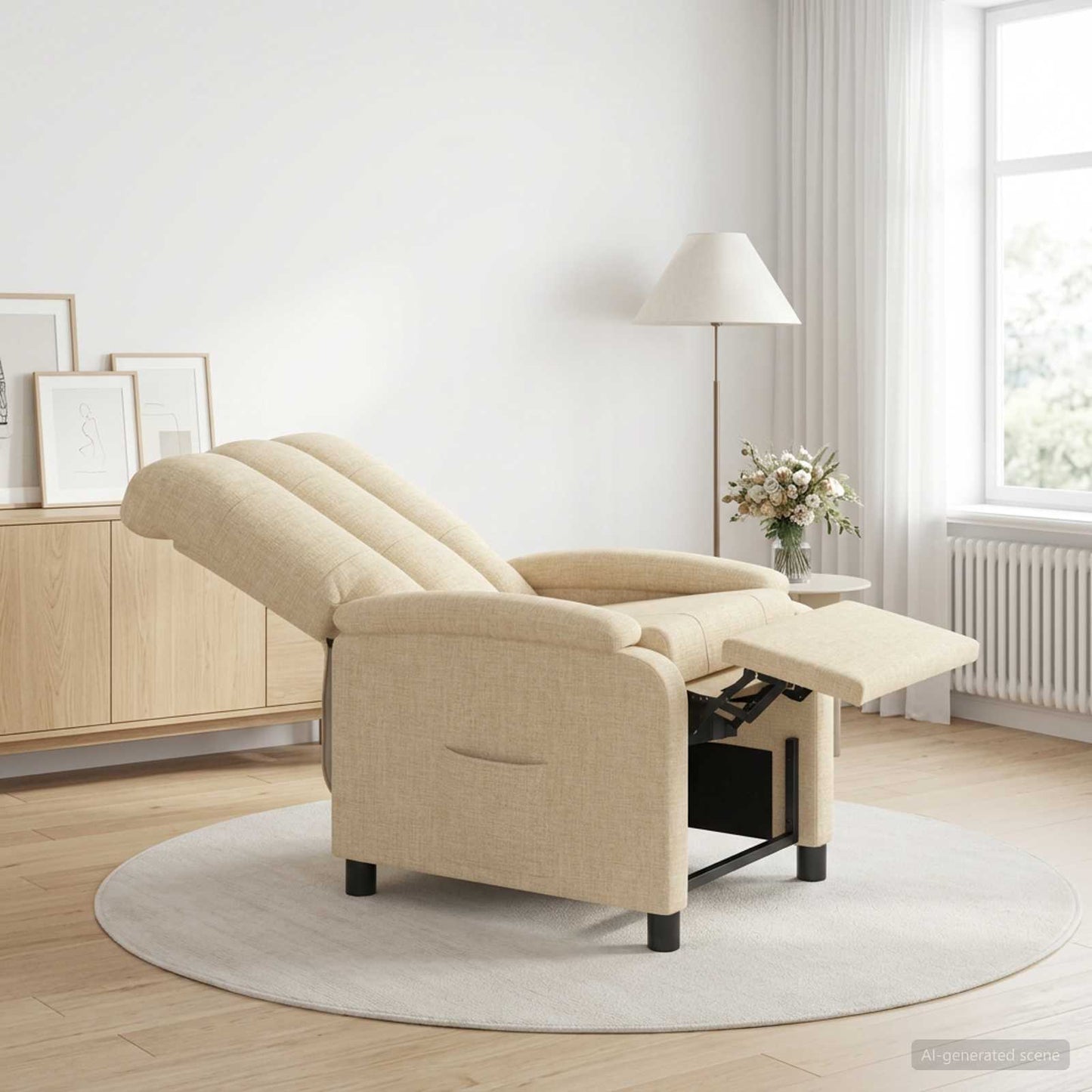 Recliner Cremefarvet Stof