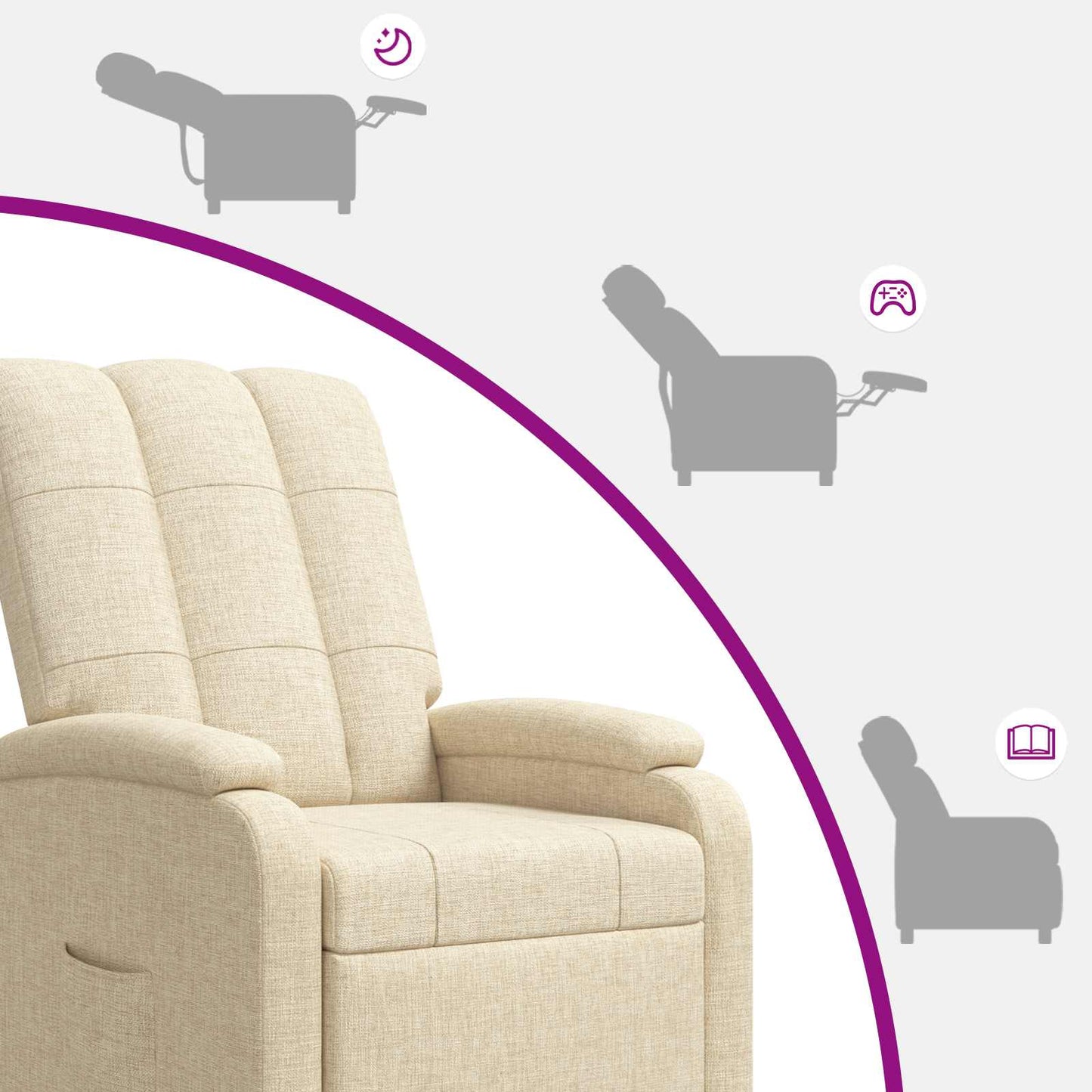 Recliner Cremefarvet Stof