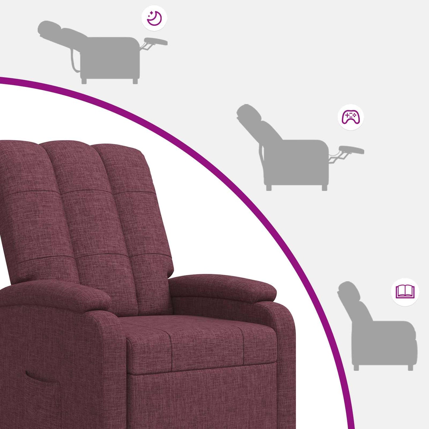 Recliner Lilla Stof