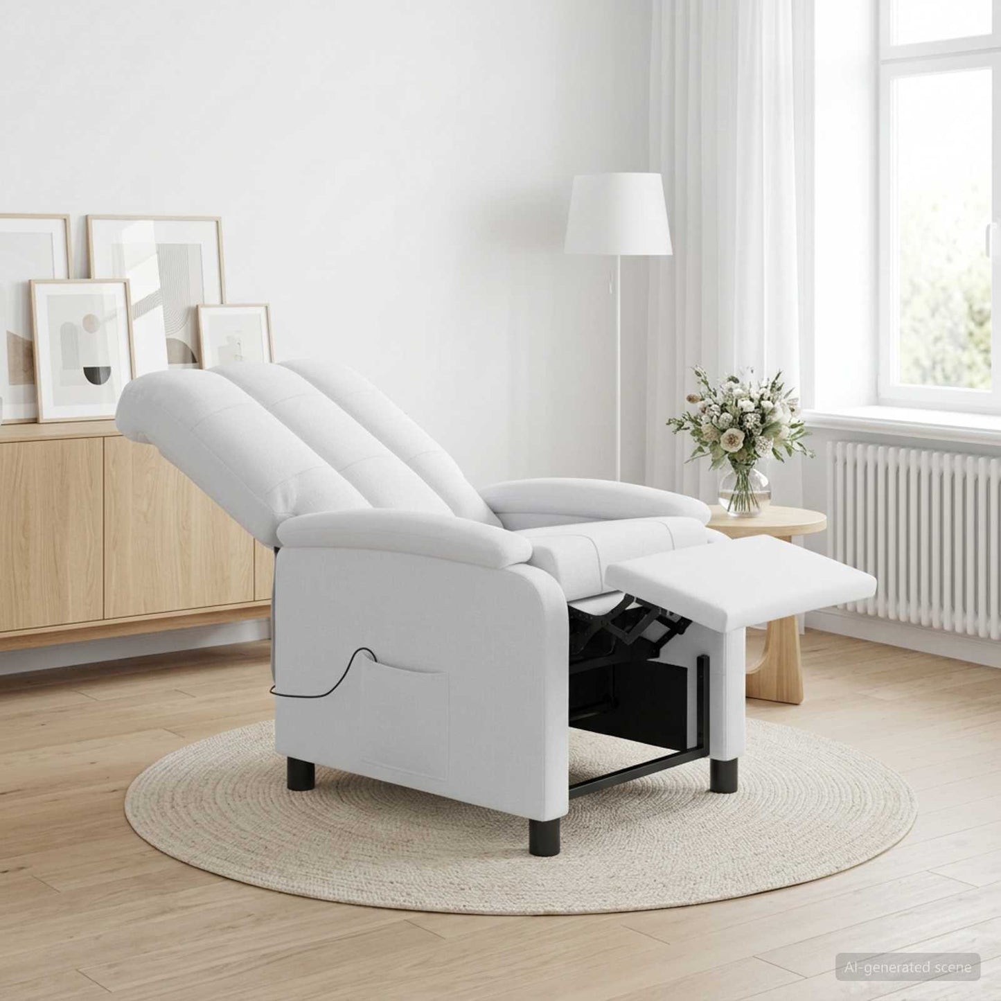 Massage Lænestol Hvid Stof
