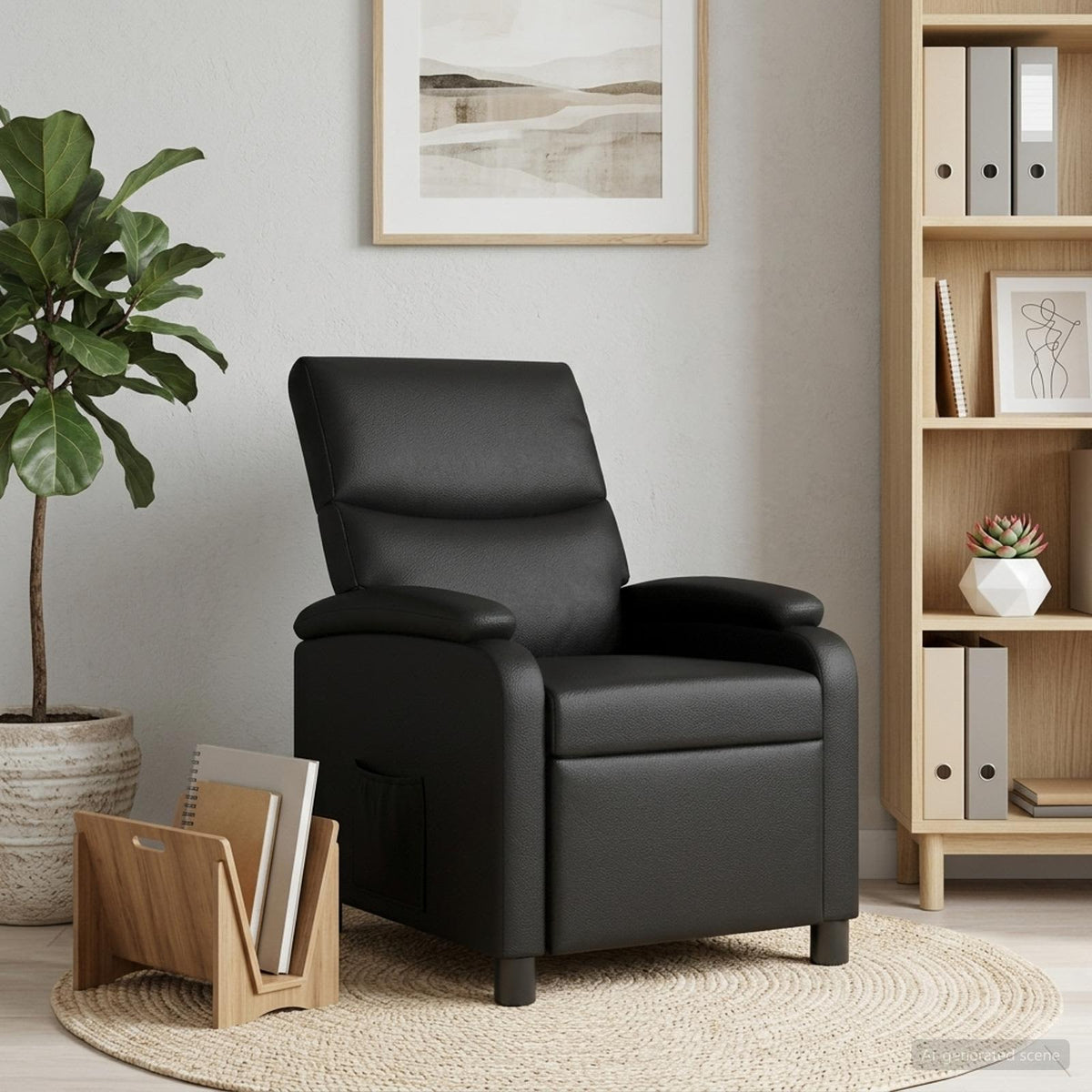 Recliner Sort Kunstlæder