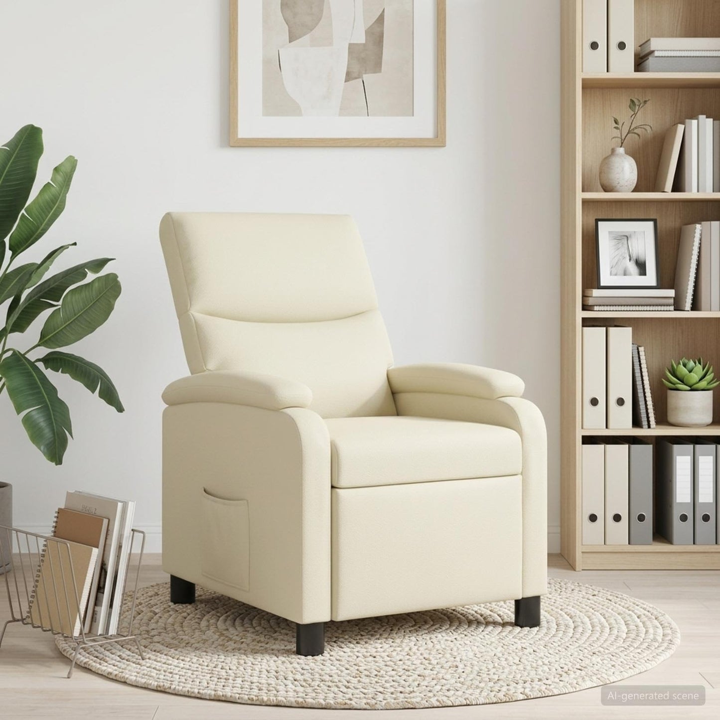 Recliner Cremefarvet Kunstlæder