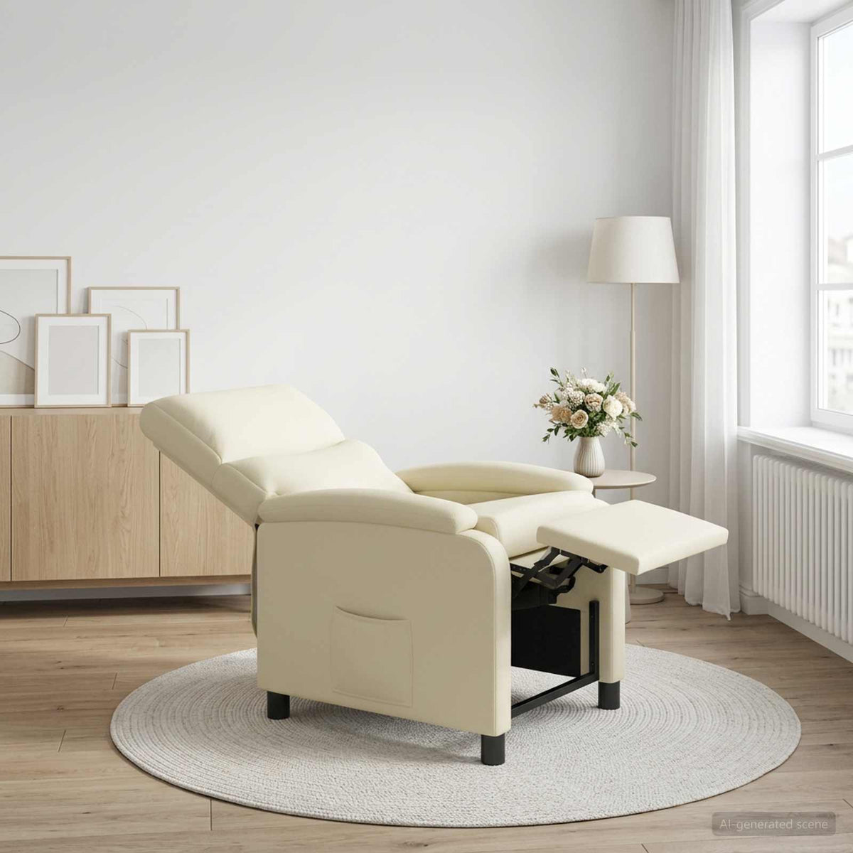 Recliner Cremefarvet Kunstlæder