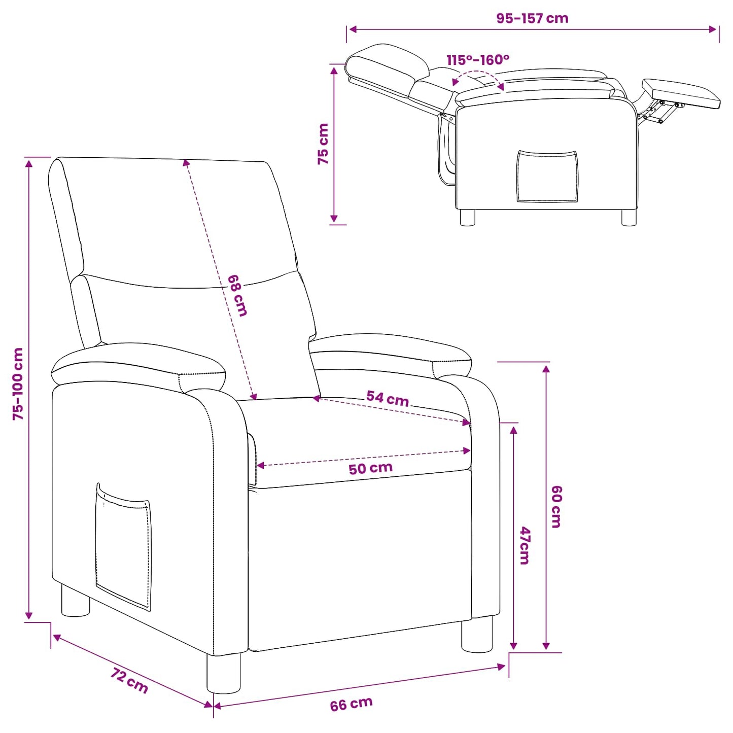 Recliner Brun Kunstlæder