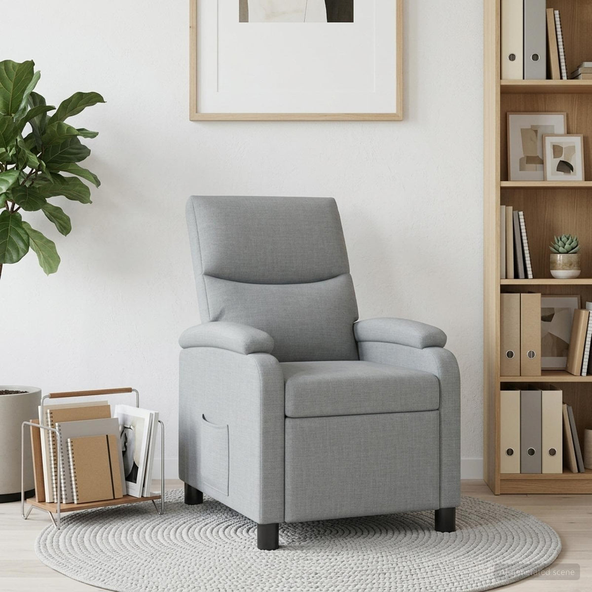 Recliner Lysegrå Stof