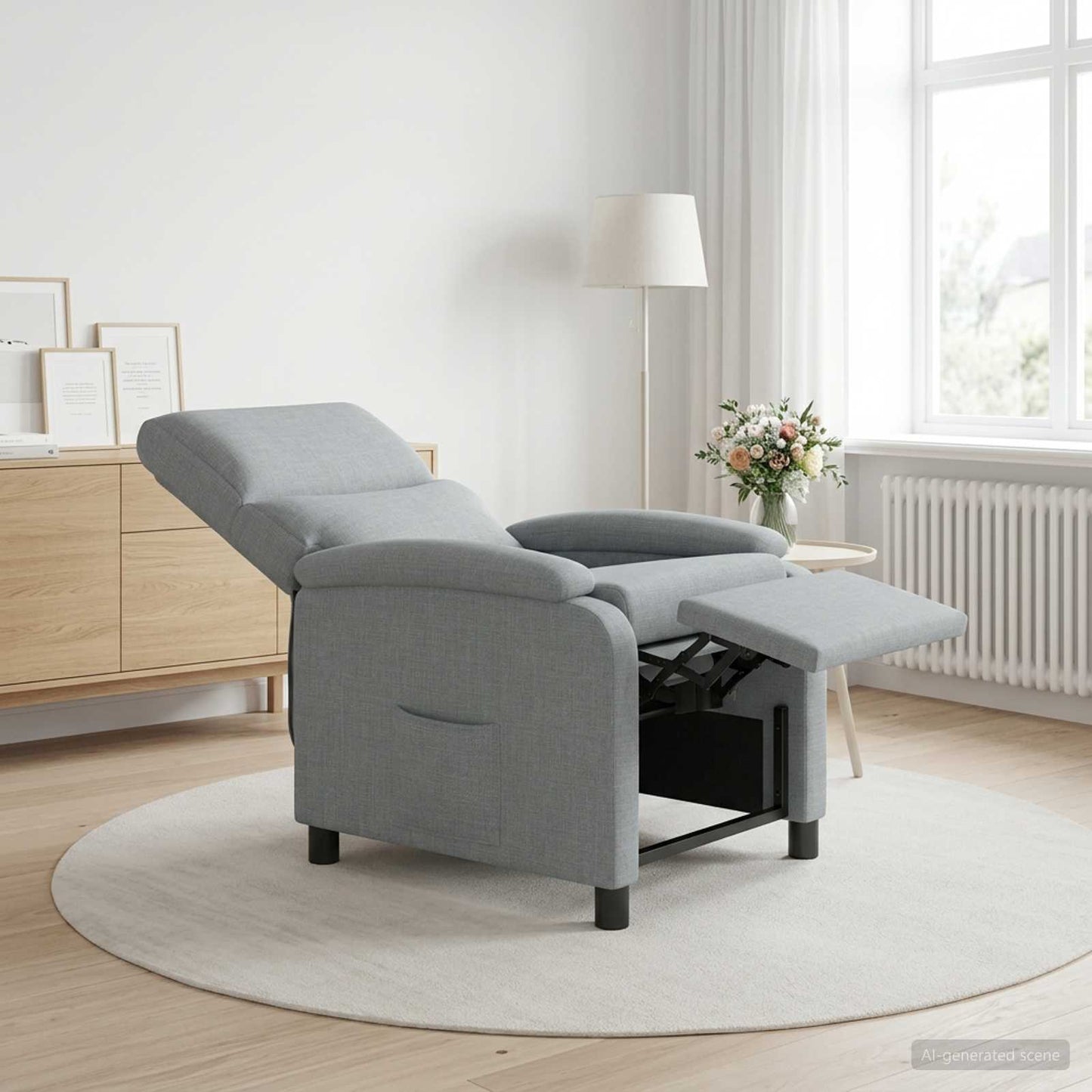 Recliner Lysegrå Stof