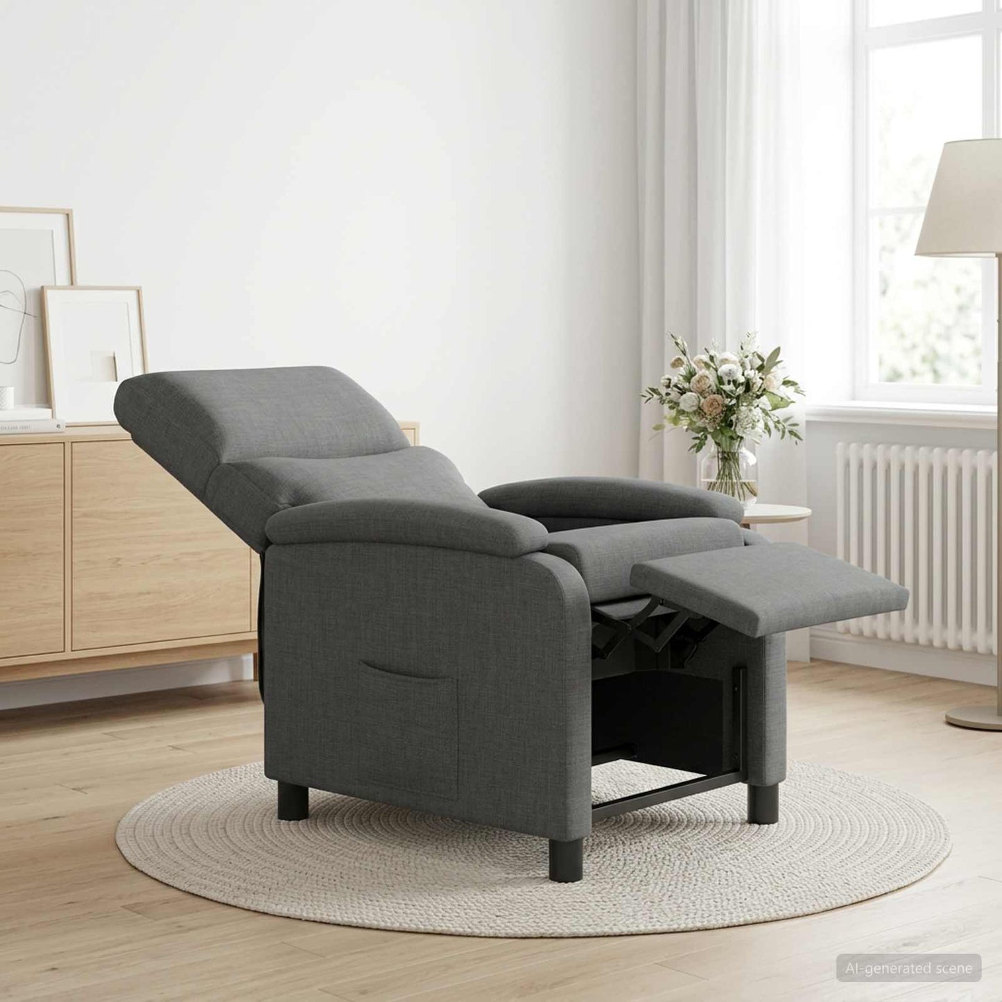 Recliner Mørkegrå Stof