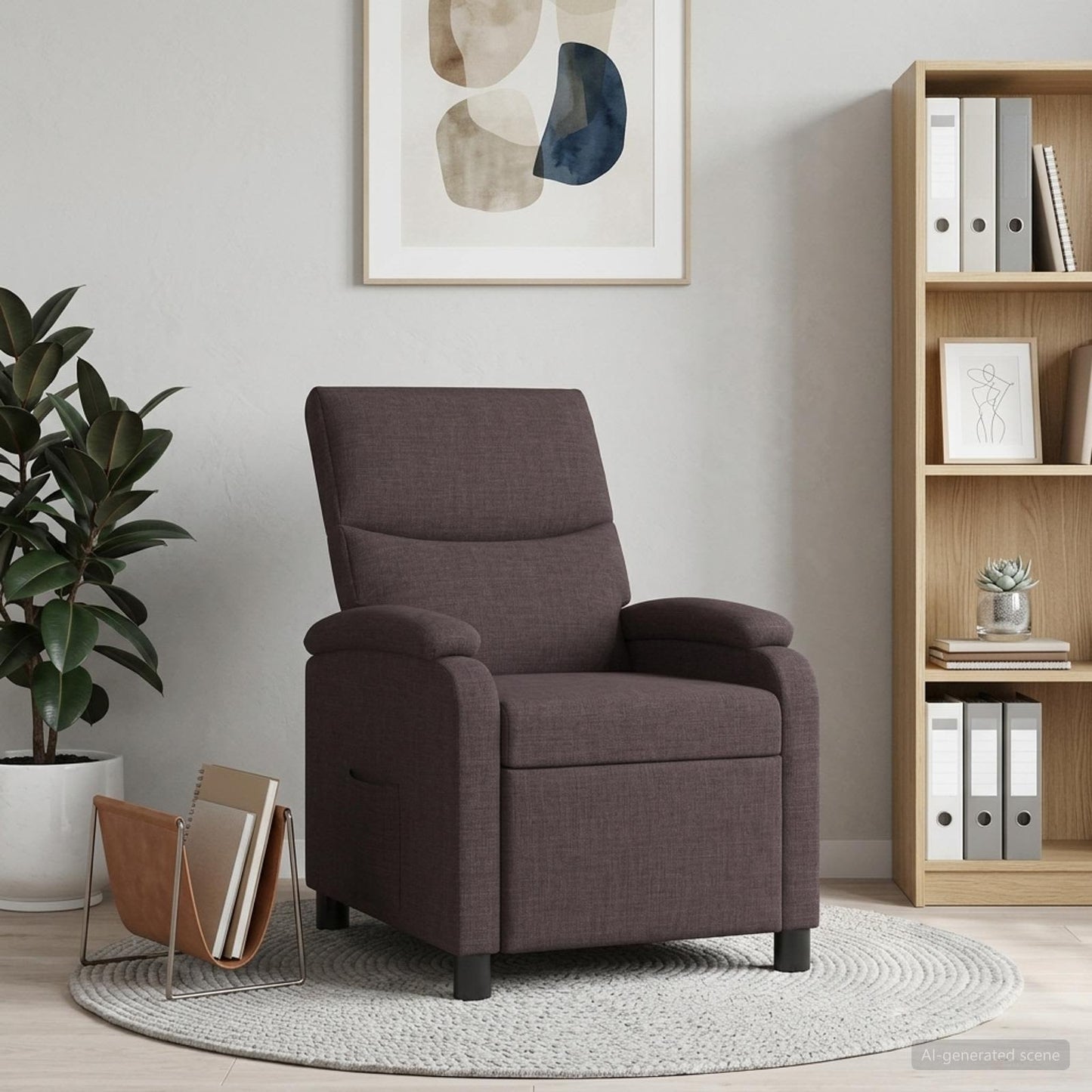 Recliner Mørk Brun Stof