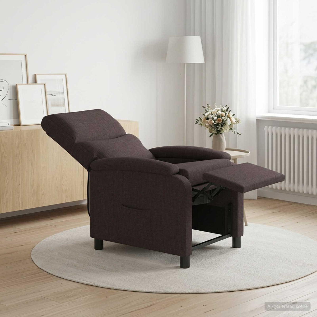 Recliner Mørk Brun Stof