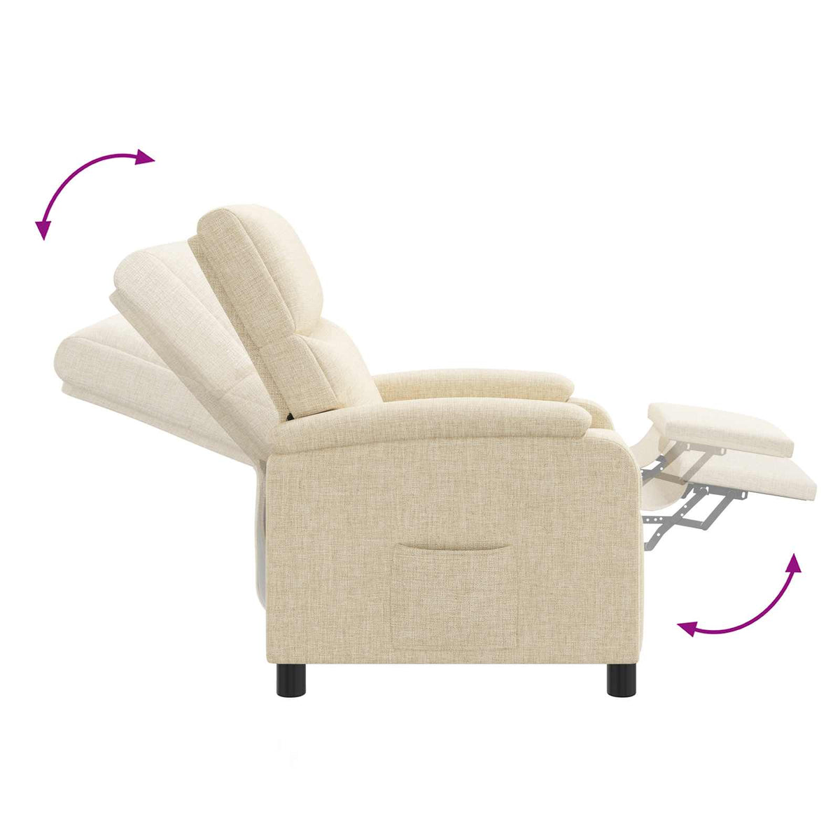 Recliner Cremefarvet Stof