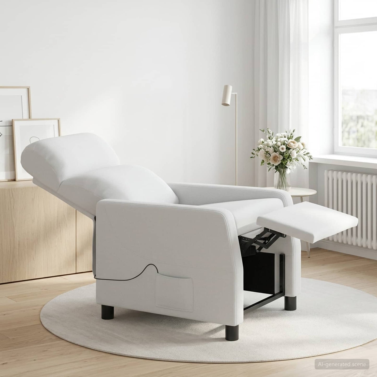Massage Lænestol Hvid Stof