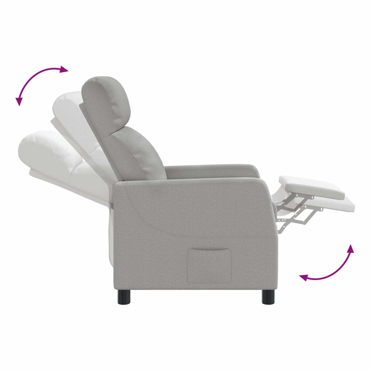 Massage Lænestol Skygrå Stof