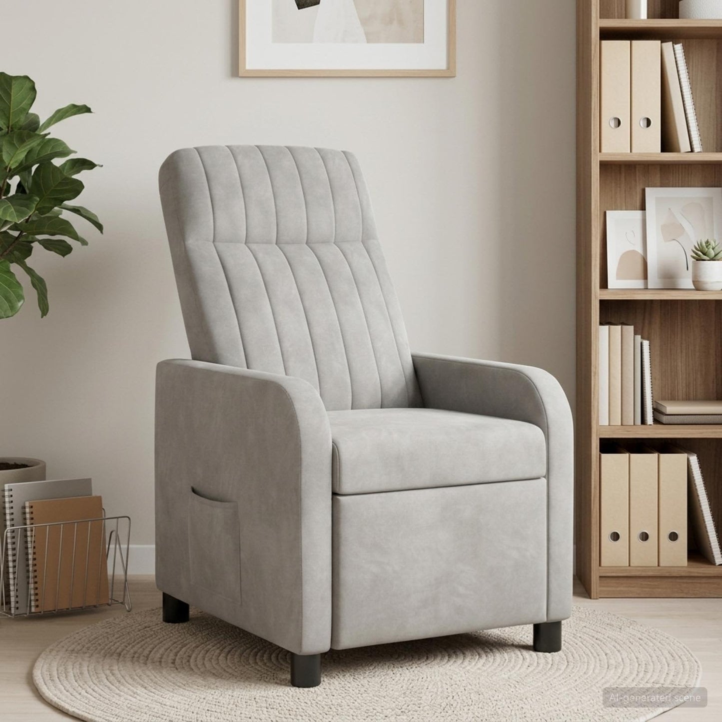 Recliner Lysegrå Velour (V)