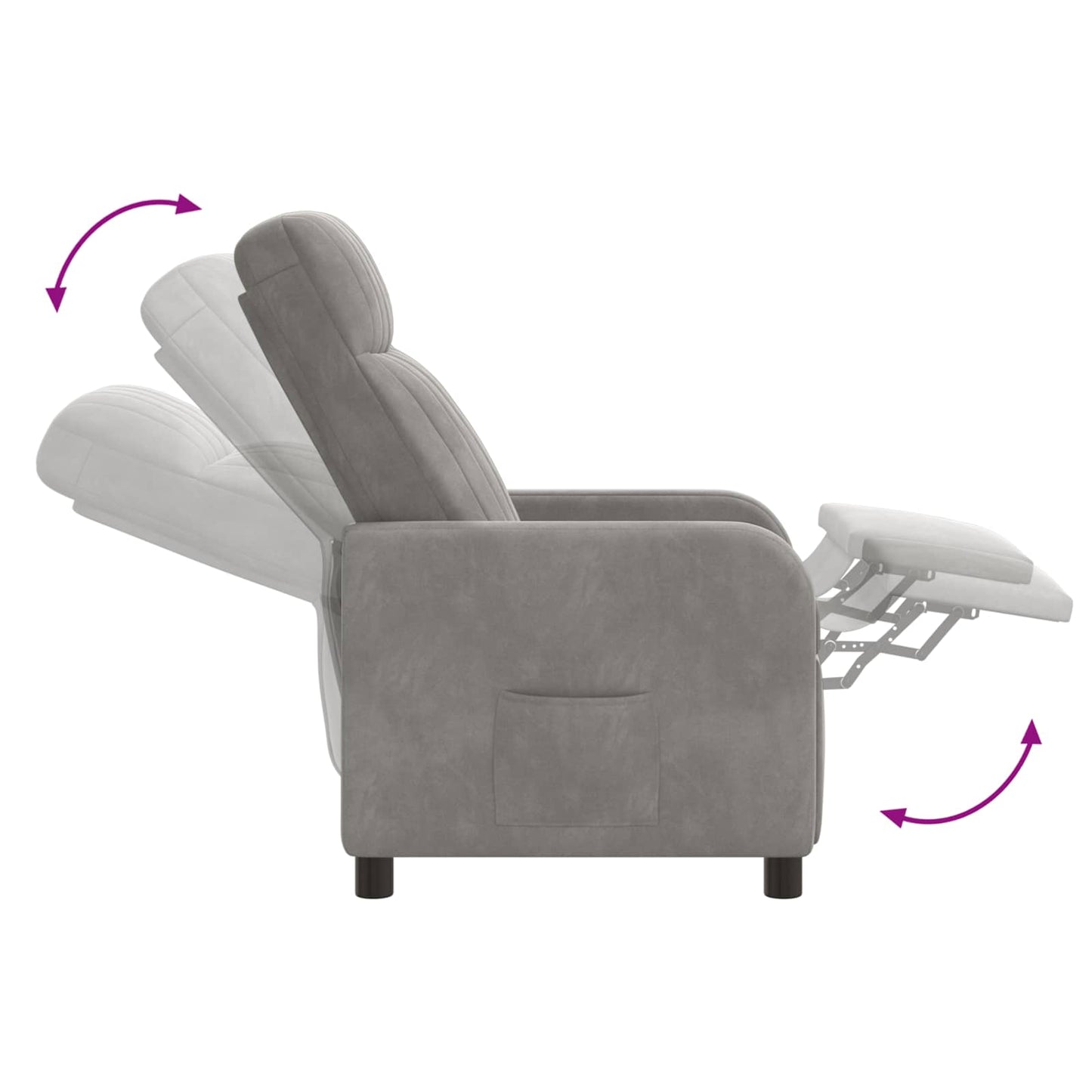 Recliner Lysegrå Velour (V)