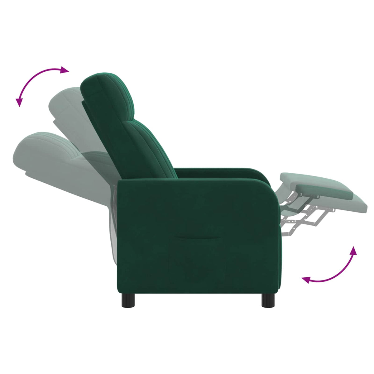 Recliner Mørkegrøn Velour (V)