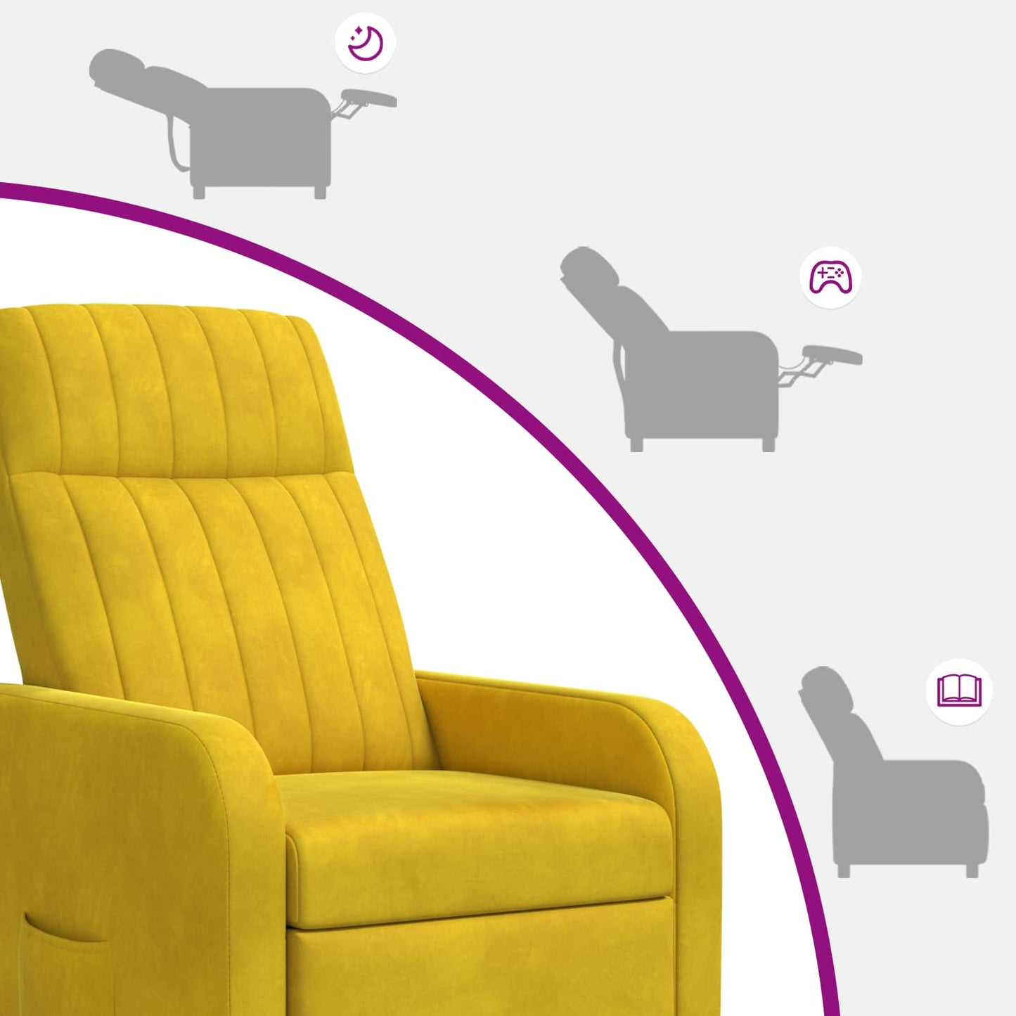 Recliner Gul Velour (V)