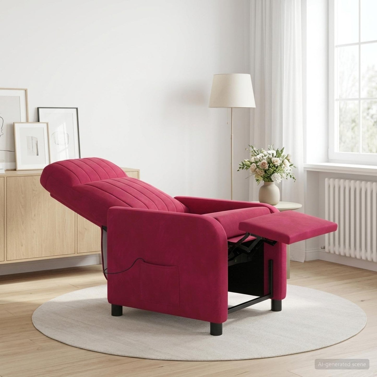 Massage Lænestol Vinrød Velour (V)