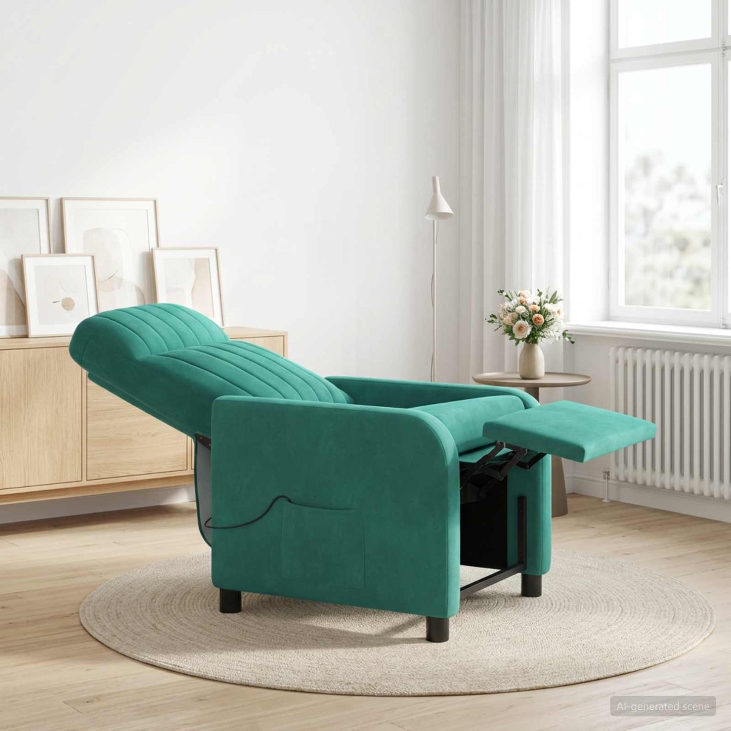 Massage Lænestol Turkis Velour (V)
