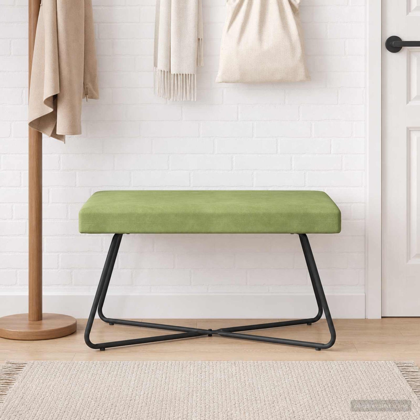 bænk Lys grøn 80 x 40 x 45 cm Fløjl