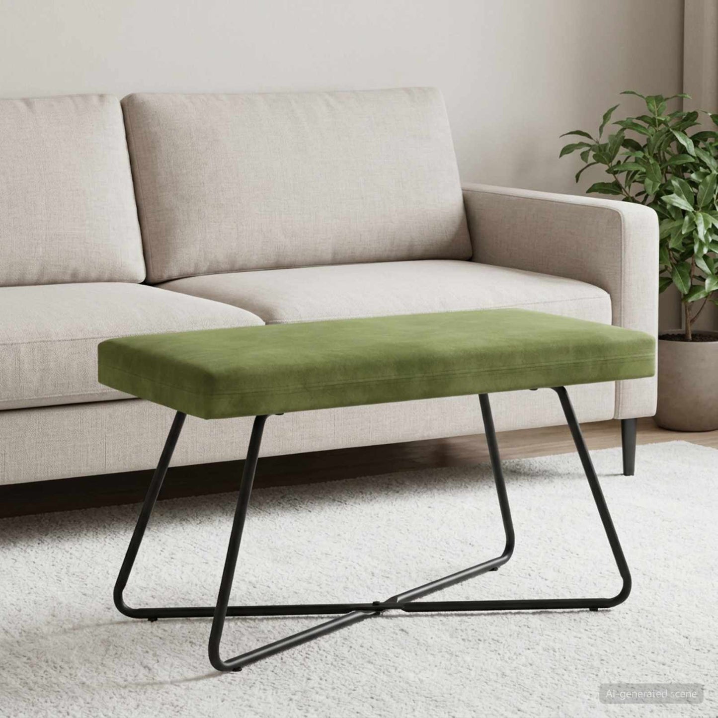 bænk Lys grøn 80 x 40 x 45 cm Fløjl