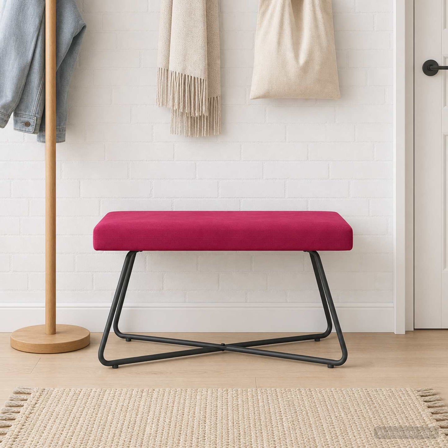 bænk Vinrød 80 x 40 x 45 cm Fløjl
