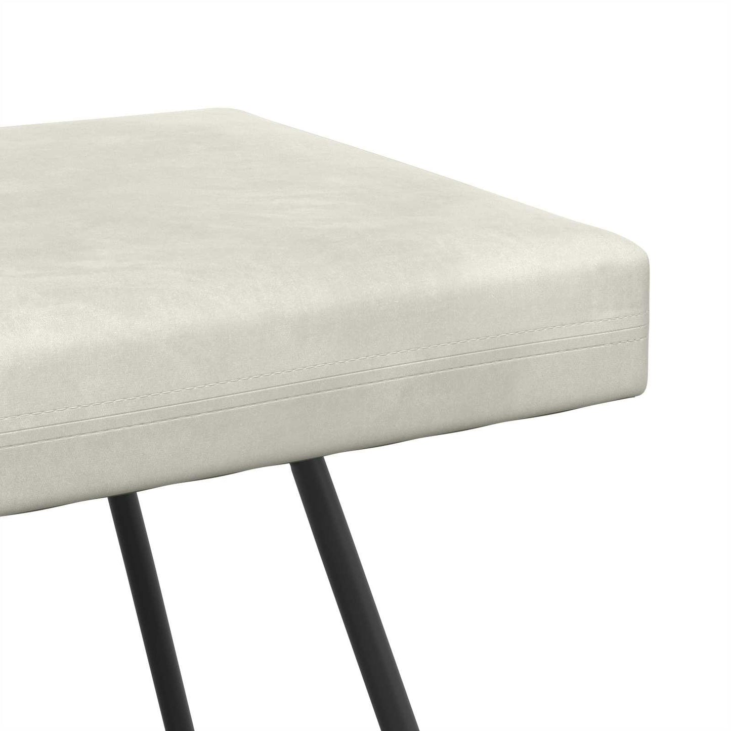 bænk Cremefarvet 80 x 40 x 45 cm Fløjl