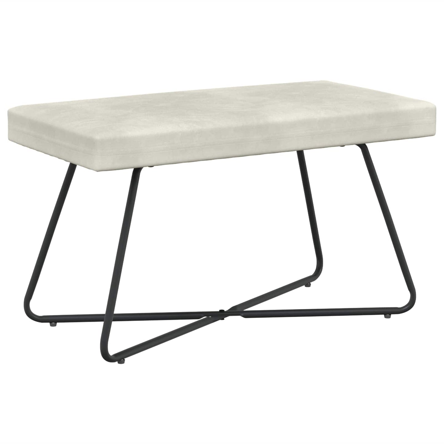 bænk Cremefarvet 80 x 40 x 45 cm Fløjl