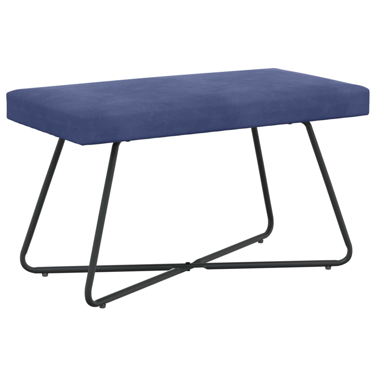 bænk Politi blå 80 x 40 x 45 cm Fløjl