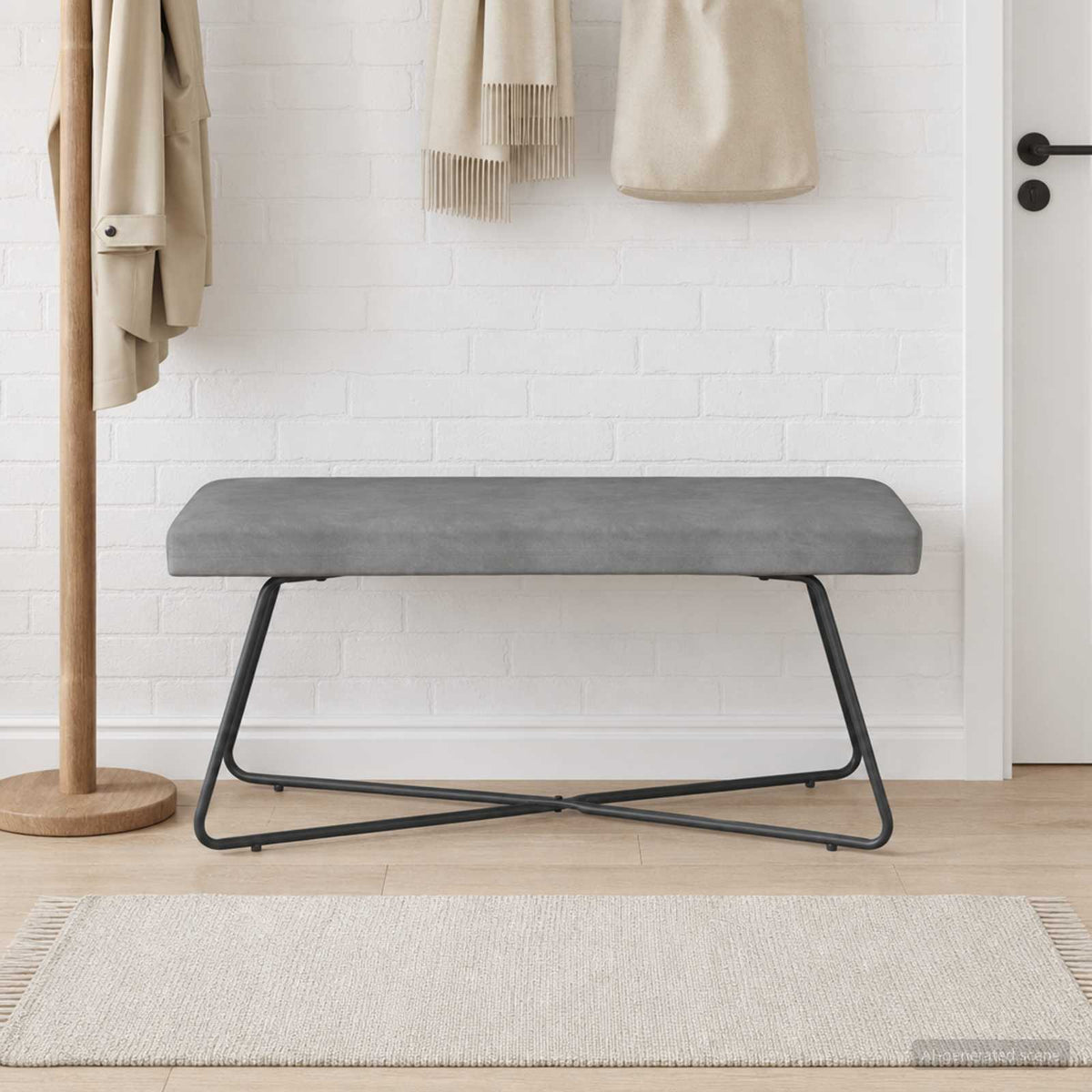 bænk Mørkegrå 110 x 40 x 45 cm Fløjl