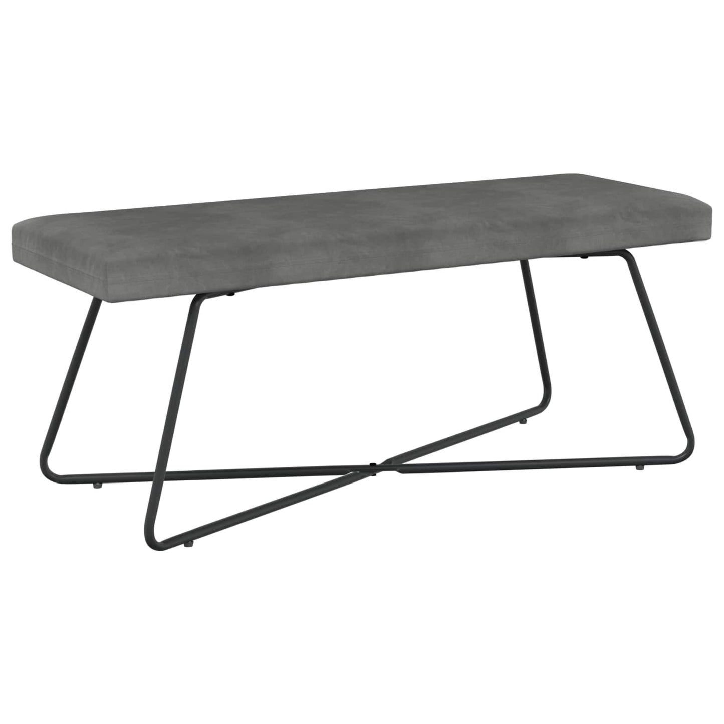 bænk Mørkegrå 110 x 40 x 45 cm Fløjl