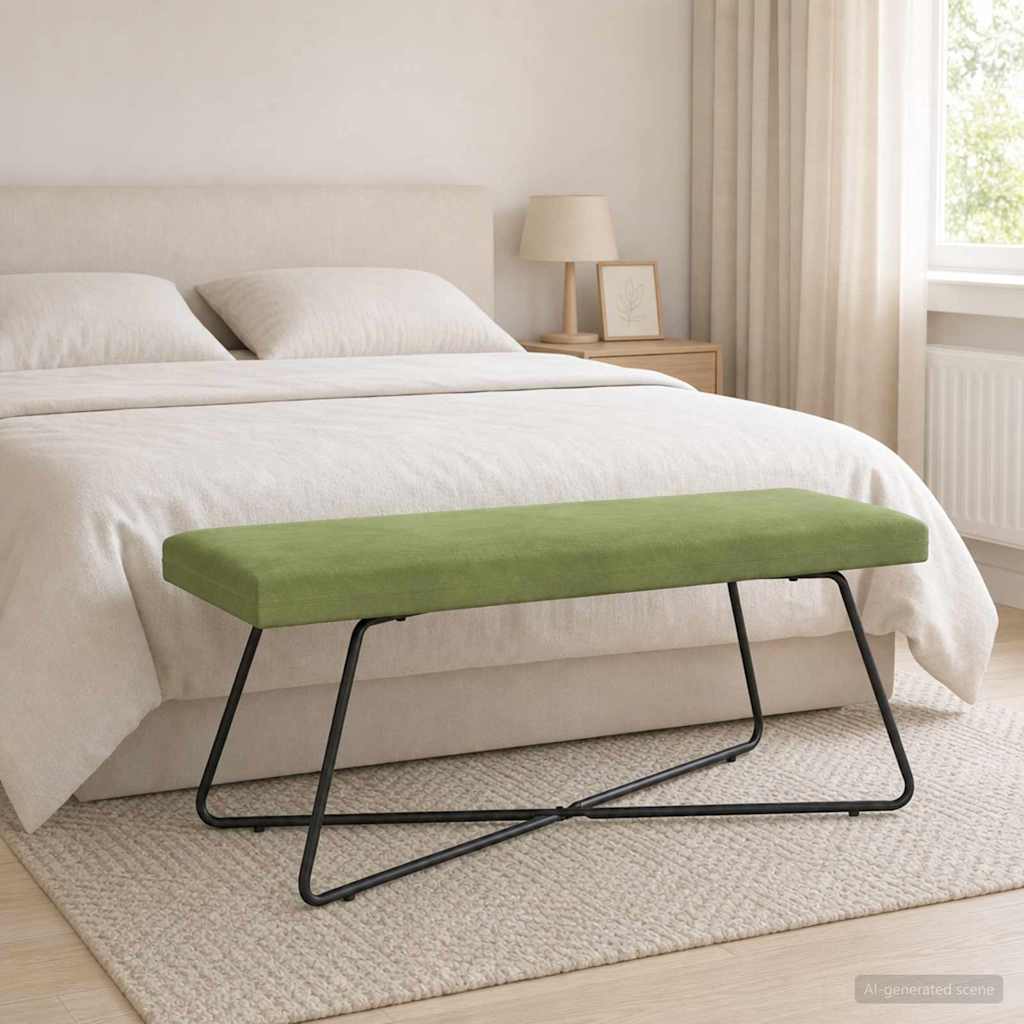 bænk Lys grøn 110 x 40 x 45 cm Fløjl