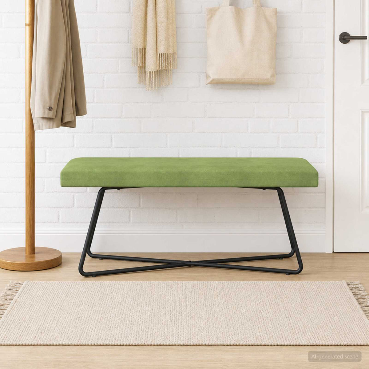 bænk Lys grøn 110 x 40 x 45 cm Fløjl