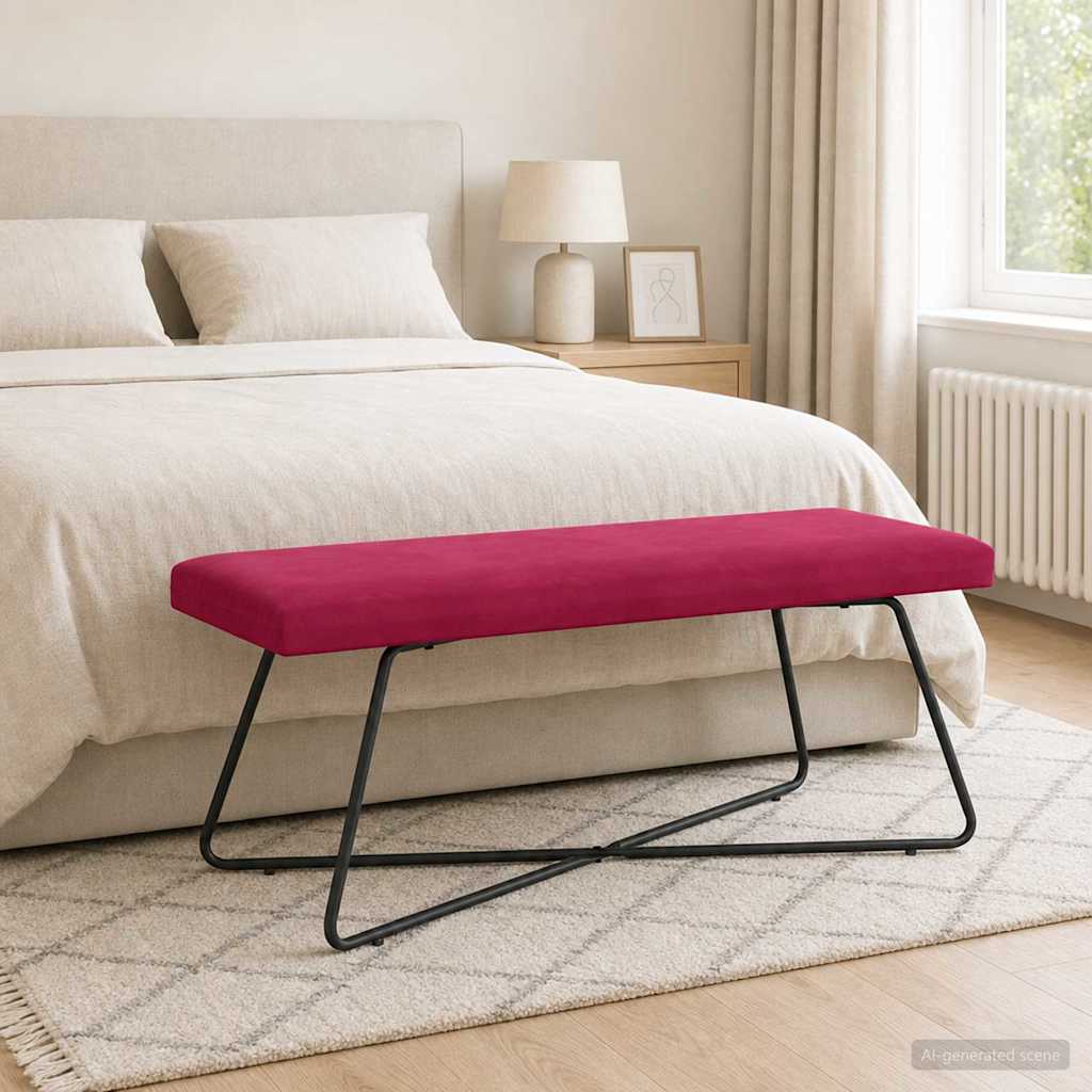 bænk Vinrød 110 x 40 x 45 cm Fløjl