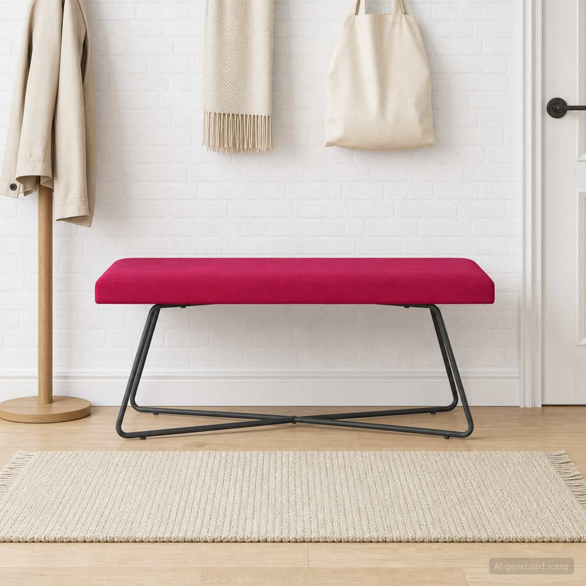 bænk Vinrød 110 x 40 x 45 cm Fløjl