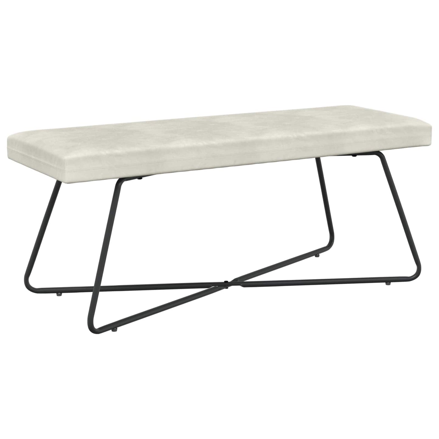 bænk Cremefarvet 110 x 40 x 45 cm Fløjl