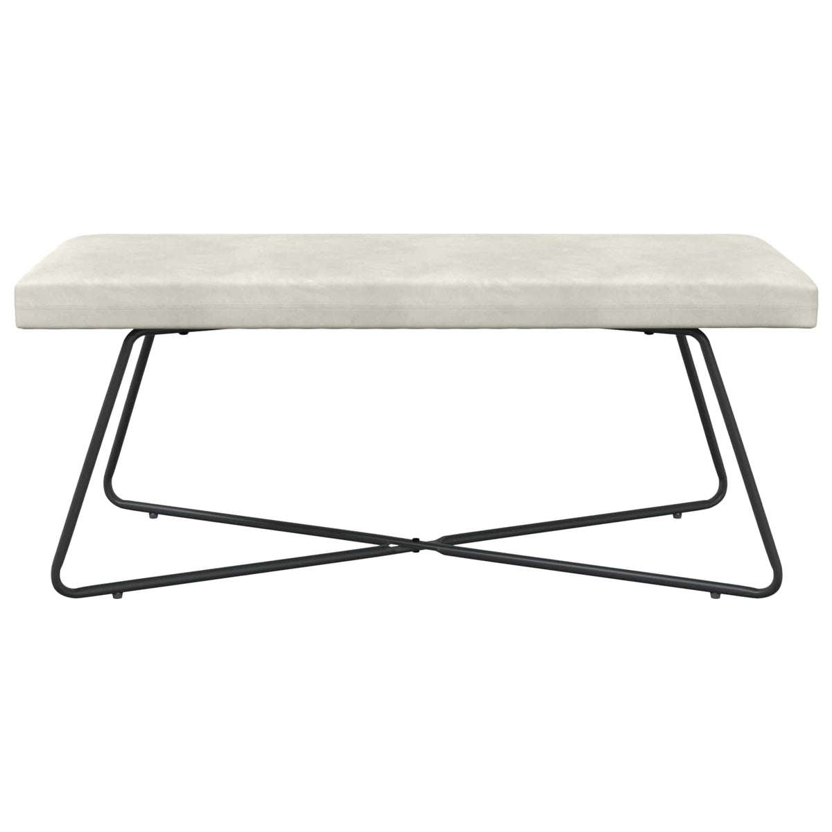 bænk Cremefarvet 110 x 40 x 45 cm Fløjl
