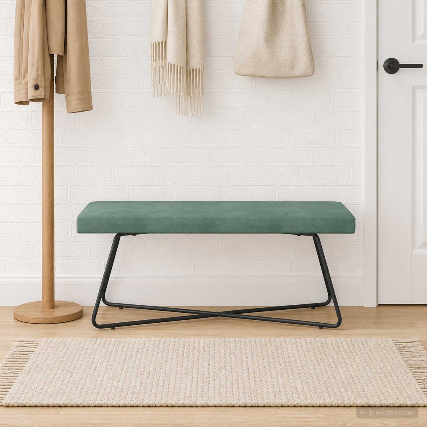 bænk Havgrøn 110 x 40 x 45 cm Fløjl