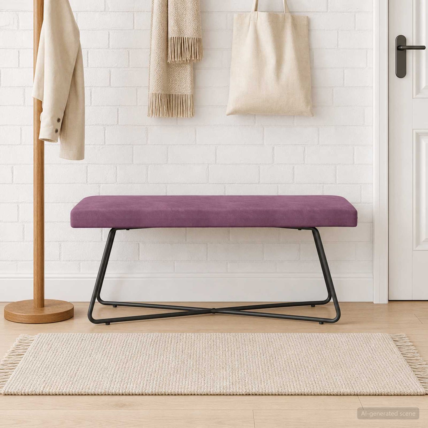 bænk Lilla 110 x 40 x 45 cm Fløjl